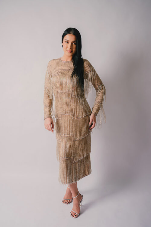 Rochie Gold Fringe