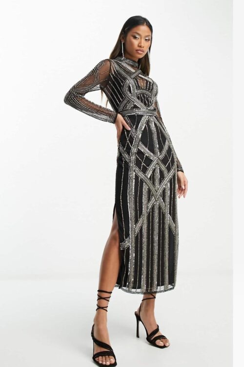 Rochie Midnight Crystal Noir