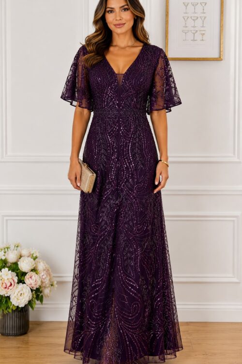 Rochie Royal Plum Elegance